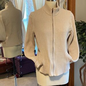 Lauren Ralph Lauren Ribbed Tan Turtleneck Sweater